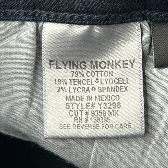 New Flying Monkey Jeans Womens 24 Button Fly Skinny Black Label - Picture 6 of 10